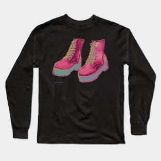 Trippy Cool Pink Boots Long Sleeve T-Shirt